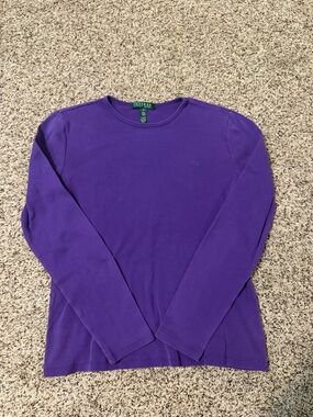 Ralph Lauren Purple Crewneck Long Sleeve Tee Top